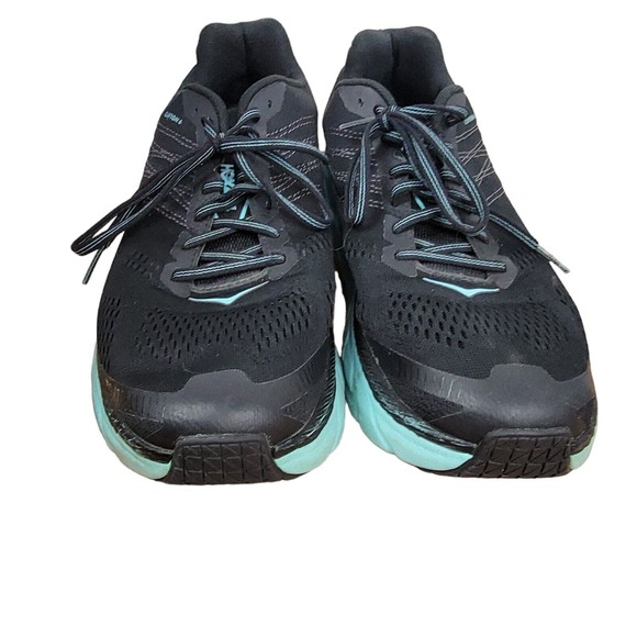Hoka One One Clifton 6 Black Aqua Women’s Size 10.5 1102873-BASY Running Shoes - Picture 4 of 8